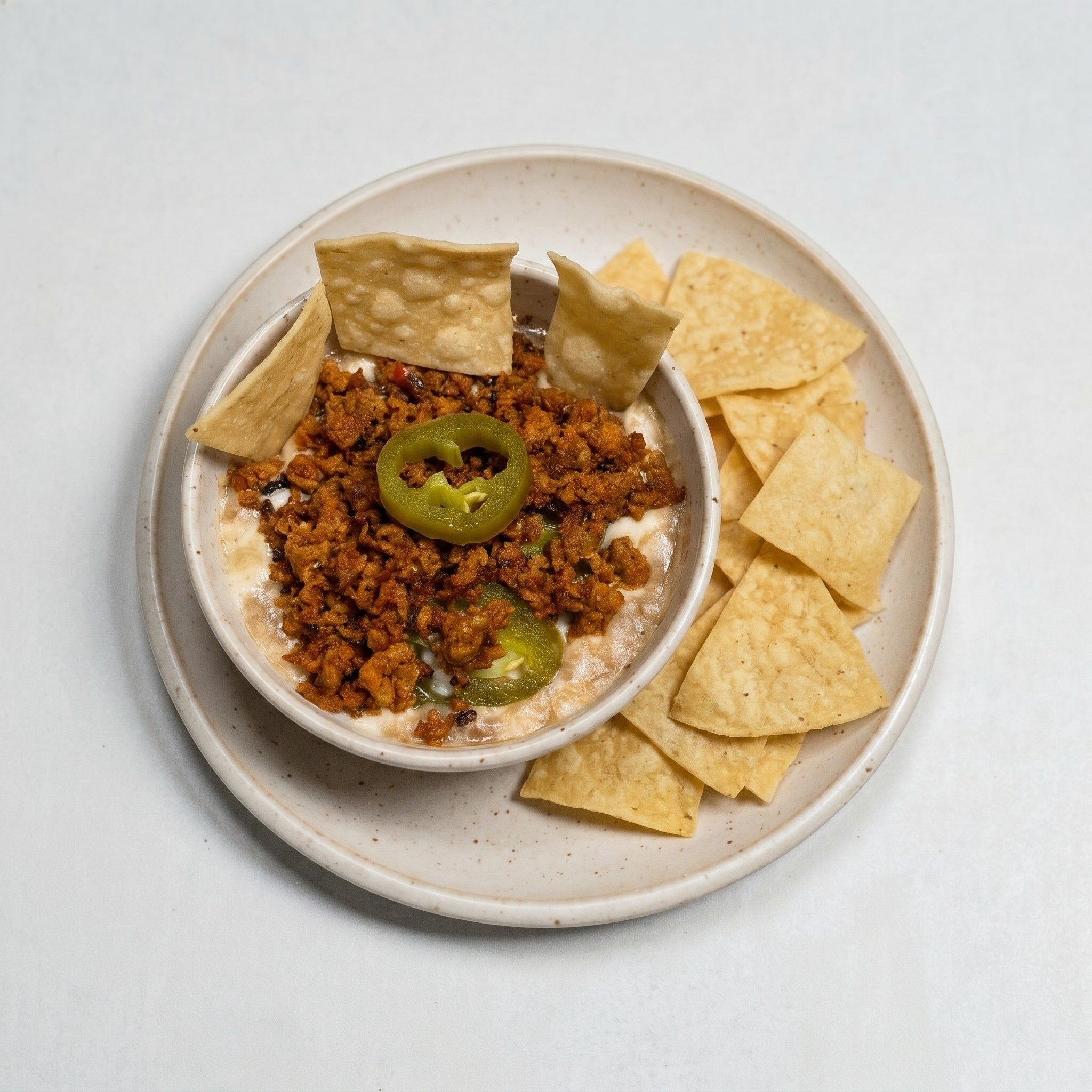 Chori Queso Dip w/ Chips.